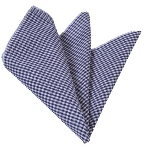 Black White Plaid Pocket Square