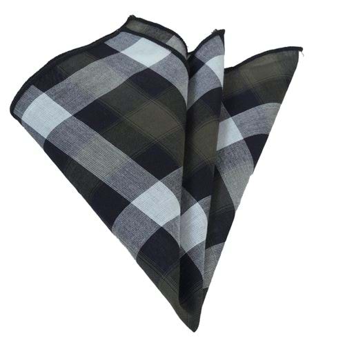 Green Navy White Plaid Pocket Square