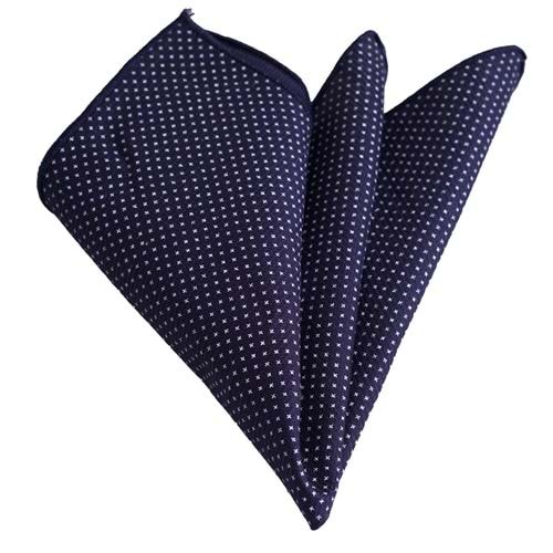 Navy Designer Printed Pocket Square