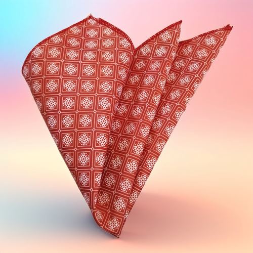 Burgundy Sailor Design Pocket Square