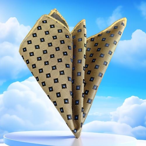 Yellow and Blue Squares Pocket Square