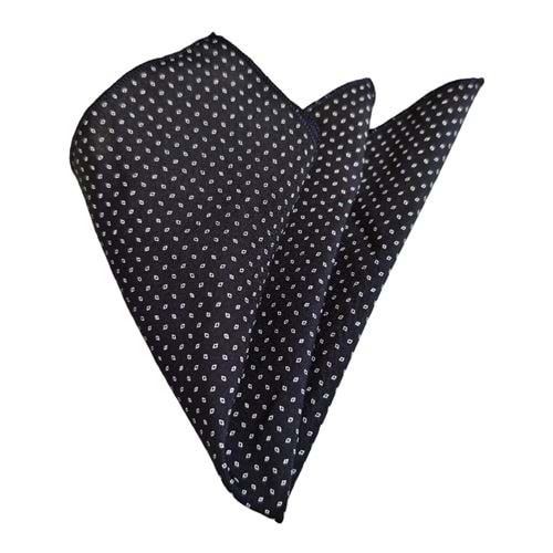 Navy White Geometric Pocket Square