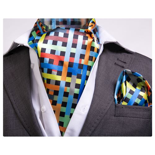 Colorful Printed Designer Ascot Hanky Set