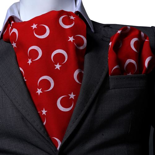 Turkish Flag Printed Ascot Hanky Set