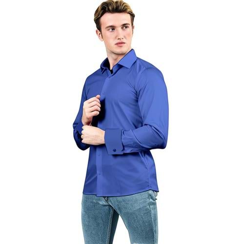Petrol Blue French Cuff Shirt
