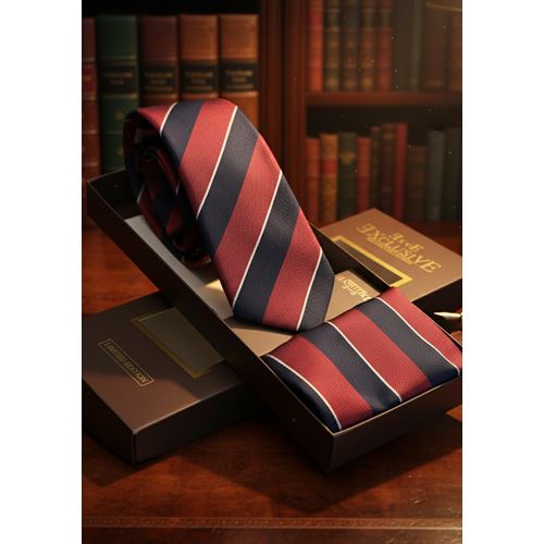 AQ Tie and Pocket Square Set in Box