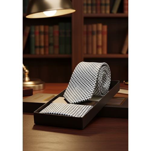 AQ Tie and Pocket Square Set in Box