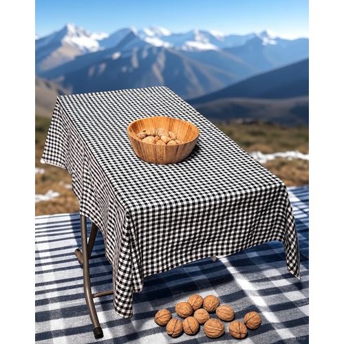 Black Gingham Camper Table Cover