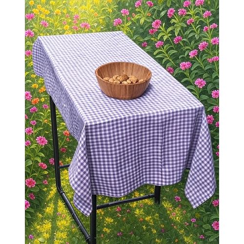 Lilac Gingham Camper Table Cover