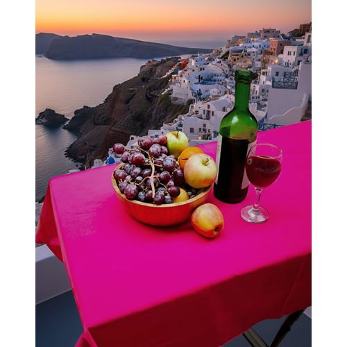 Magenta Solid White Camper Table Cover