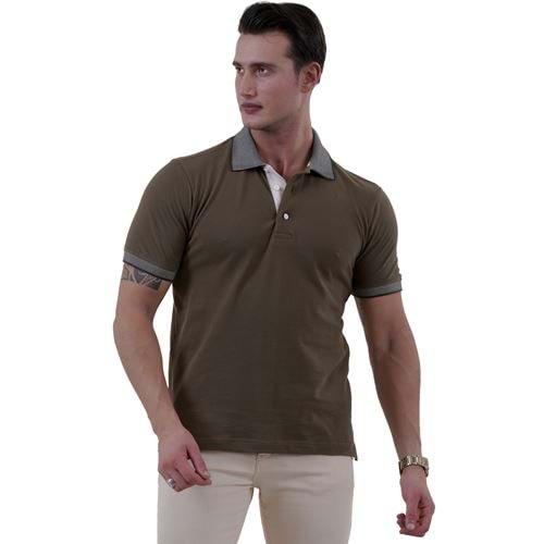 Khaki Green Cotton Men's Polo Shirt