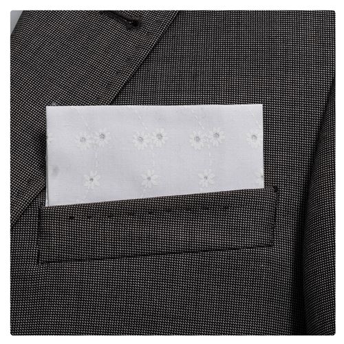 White Floral Pre Folded Hanky