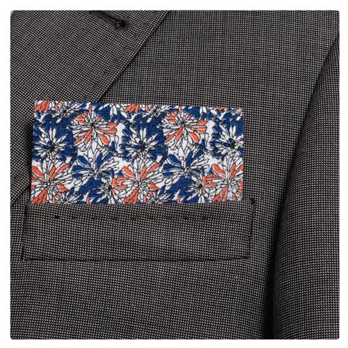 Blue Peach Floral Pre Folded Hanky