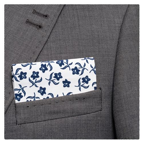 Blu Floral Pre Folded Hanky