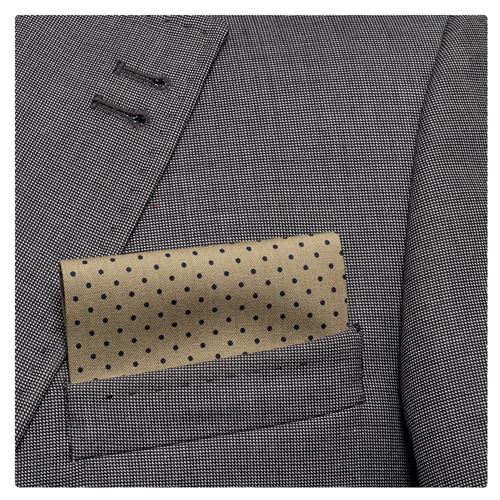 Navy Polka Dot Khaki Pre Folded Hanky