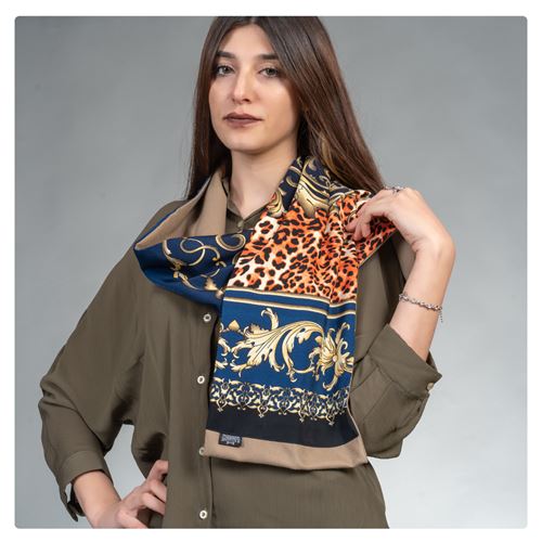 Blue Printed Woman Scarf