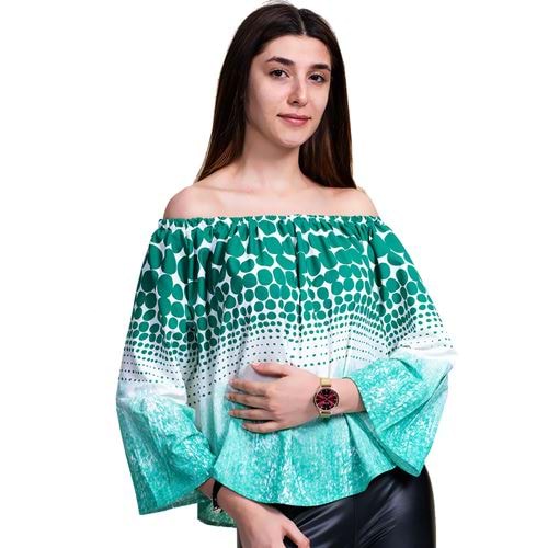 Green Polka Dot Women Blouse