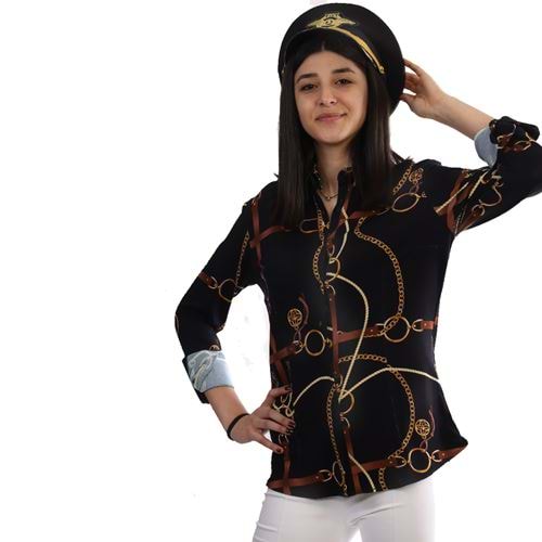 Black Printed Women's Shirt