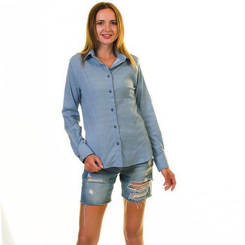 Blue Navy Printed Women's Shirt