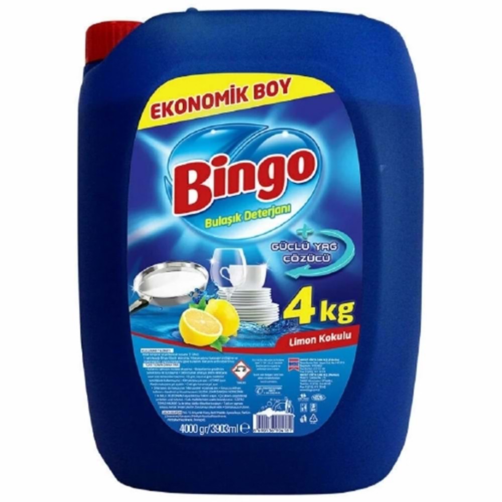 Bingo Limon Kokulu Bulaşık Deterjanı 4 Kg