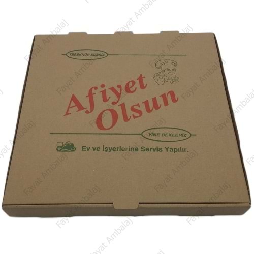 Karton Pizza Kutusu 33 Cm x 33 Cm x 4 Cm 100 Adet