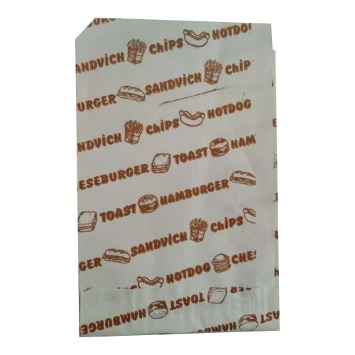 Büyük Boy Hamburger Körüklü Kese Kağıdı 12,5 Cm x 20 Cm 10 Kg