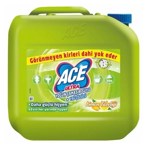 Ace Ultra Power Jel Çamaşır Suyu Ultra Kıvam Limon Kokulu 3 Kg