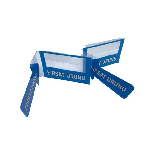Market Raf Önü İkaz İndirim PVC Kulakçık Etiketi 10 lu 8 x 11 (RE-354-C) Mavi