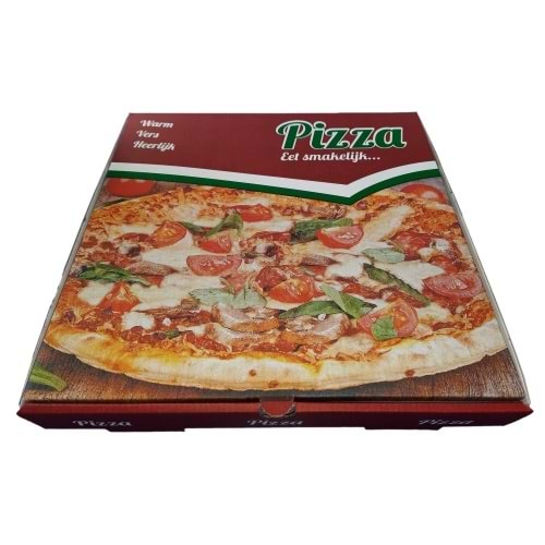 Pizza Desenli Karton Pizza Kutusu 30 Cm x 30 Cm x 4 Cm 100 Adet