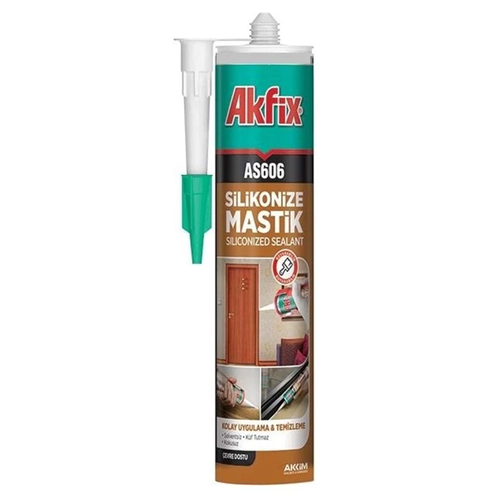 Akfix Silikonize Mastik Antrasit Gri 500gr