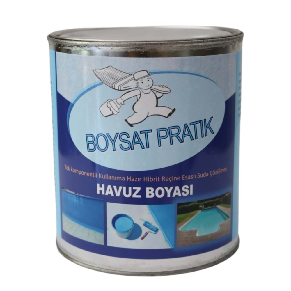 Boysat Pratik Tek Komponentli Solvent Bazlı Havuz Boyası 2.5 Kg - Havuz Mavi