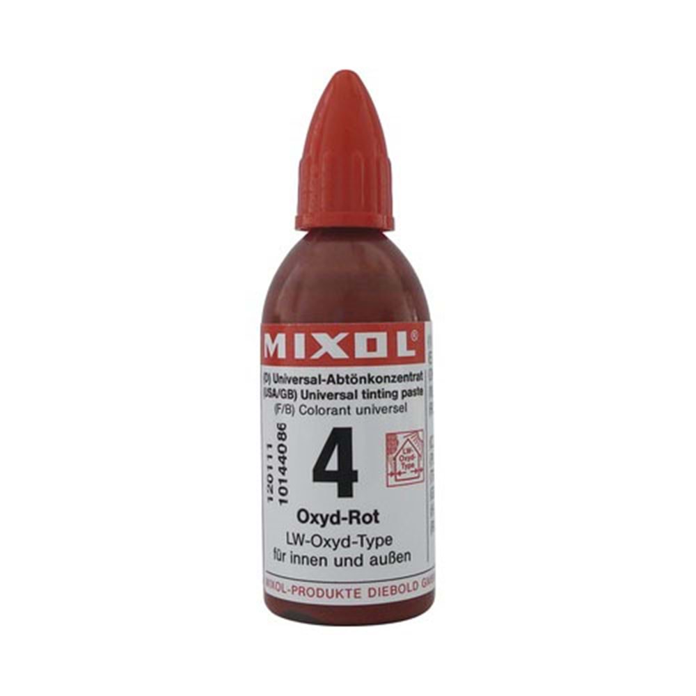 Mixol Renk Tüpü Oksit Kırmızı No:4 - 20ml