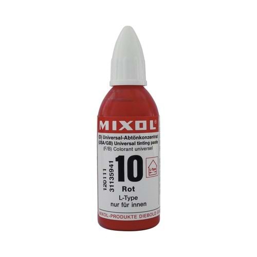 Mixol Renk Tüpü Kırmızı No:10 - 20ml