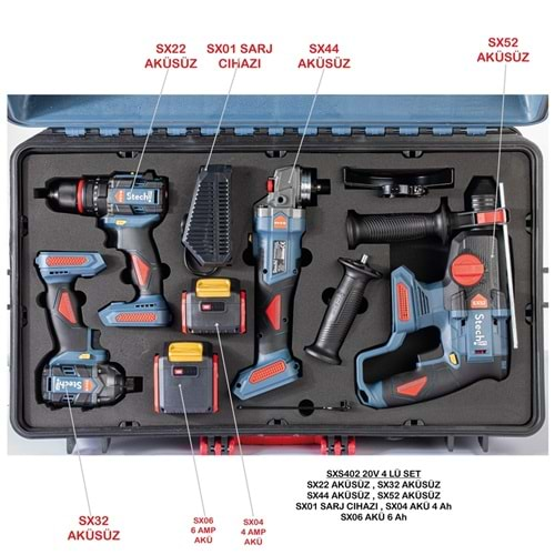 Stechend Akülü Set SXS402-20V