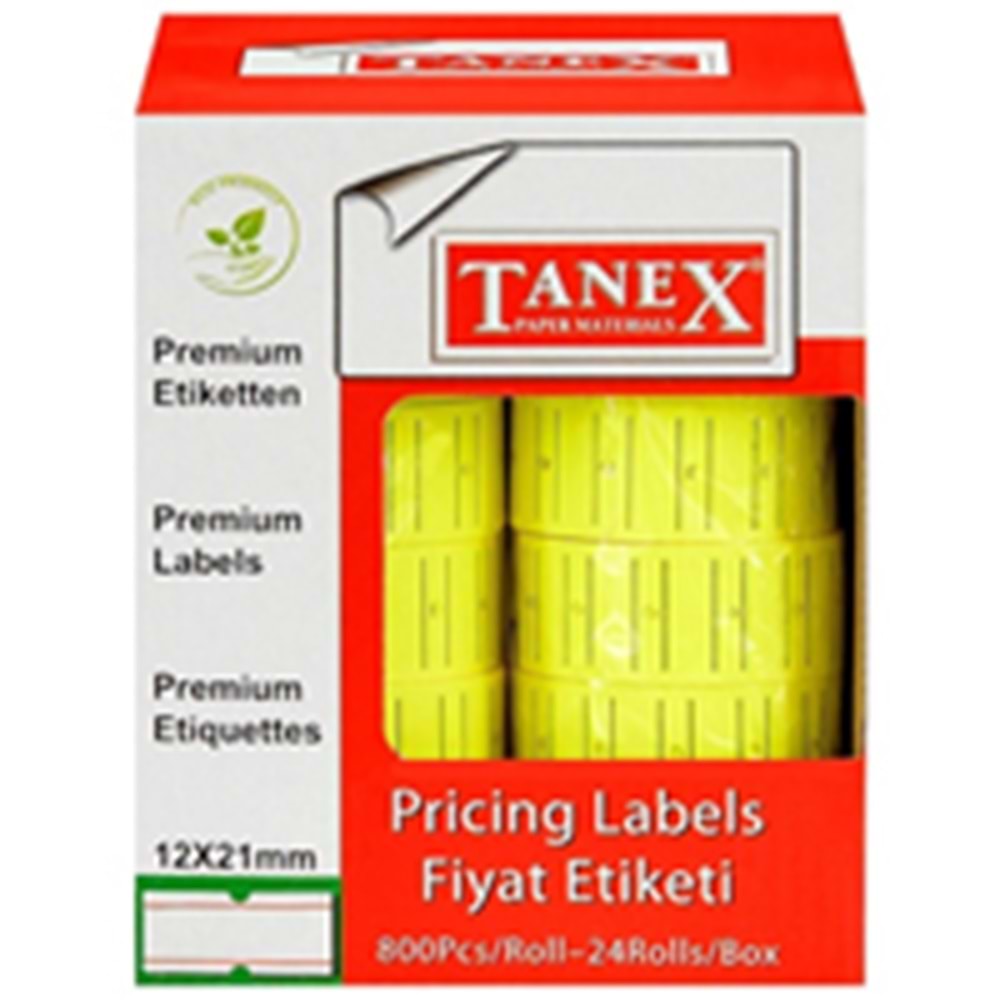 TANEX | FİYAT ETİKET FOSFORLU SARI