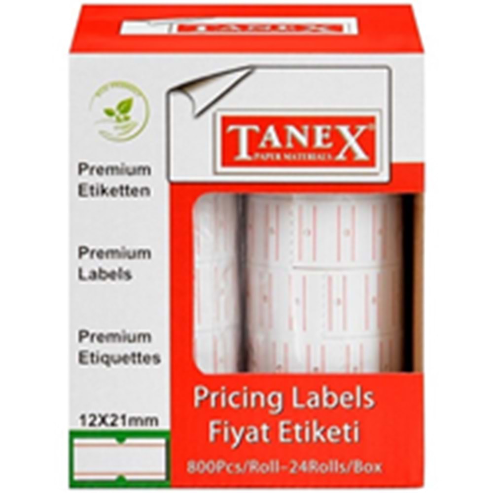 TANEX | FİYAT ETİKET FOSFORLU BEYAZ