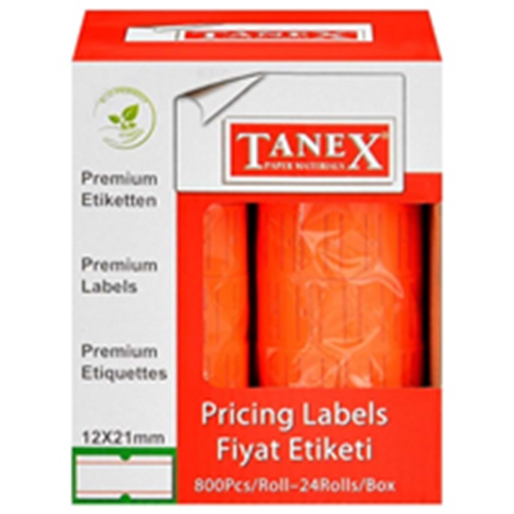 TANEX | FİYAT ETİKET FOSFORLU KIRMIZI
