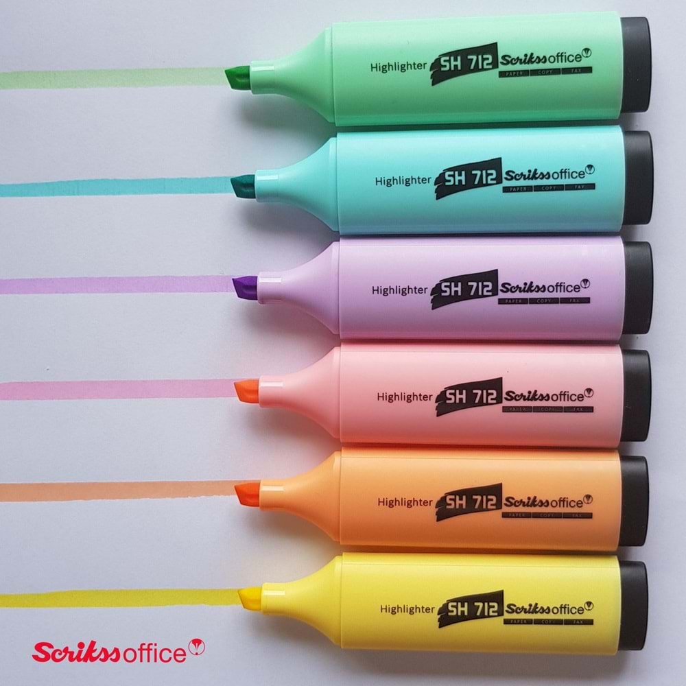 SCRIKSS | SH 712 FOSFORLU KALEM PASTEL RENKLER - MAVİ
