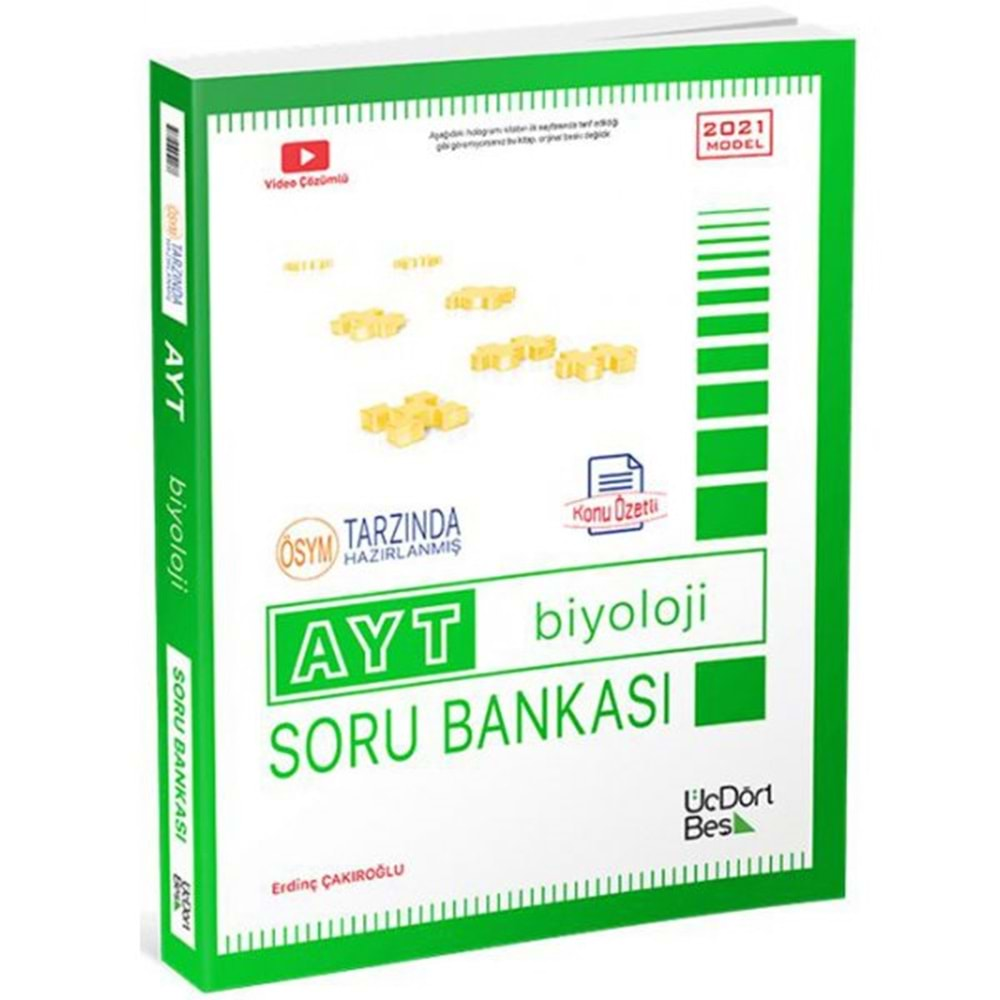 ÜÇDÖRTBEŞ | AYT BİYOLOJİ SORU BANKASI - 2024