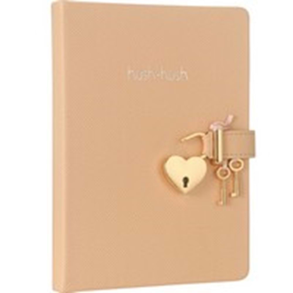 BRUNOVİSCONTİ | VİCTORİAS JOURNALS HUSH HUSH KİLİTLİ DEFTER 80GR. 160YP ÇİZ. PEMBE 3301