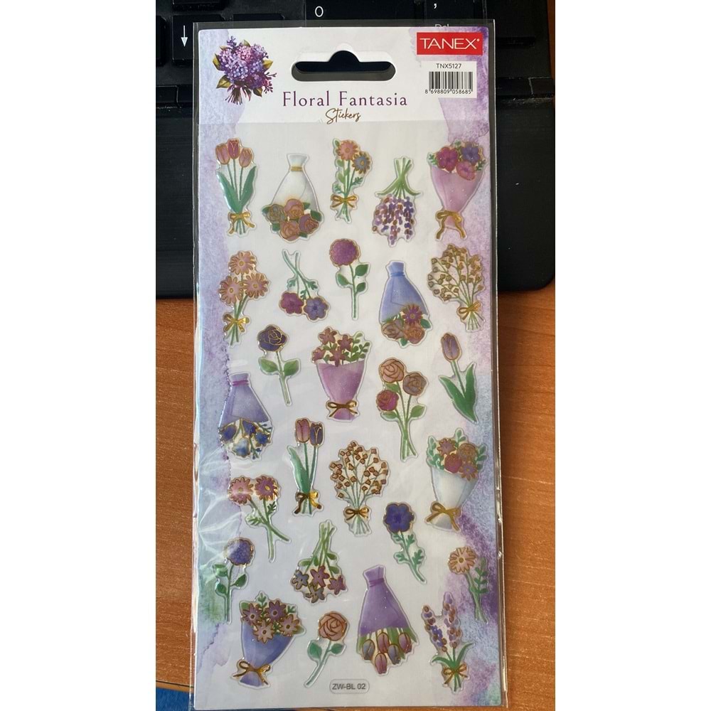 TANEX | TNX-5127 PUFF FLORAL FANTASİA STİCKER -8 SERİSİ