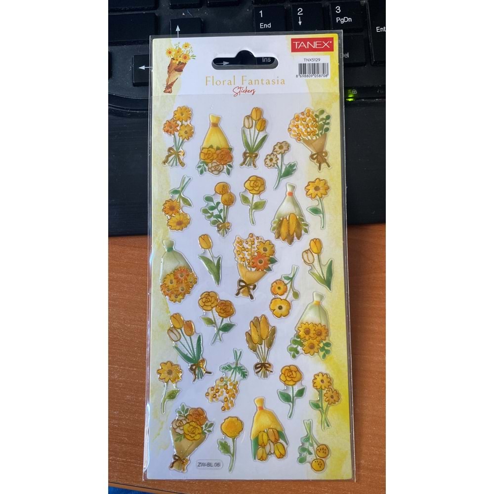 TANEX | TNX-5129 PUFF FLORAL FANTASİA STİCKER -10 SERİSİ