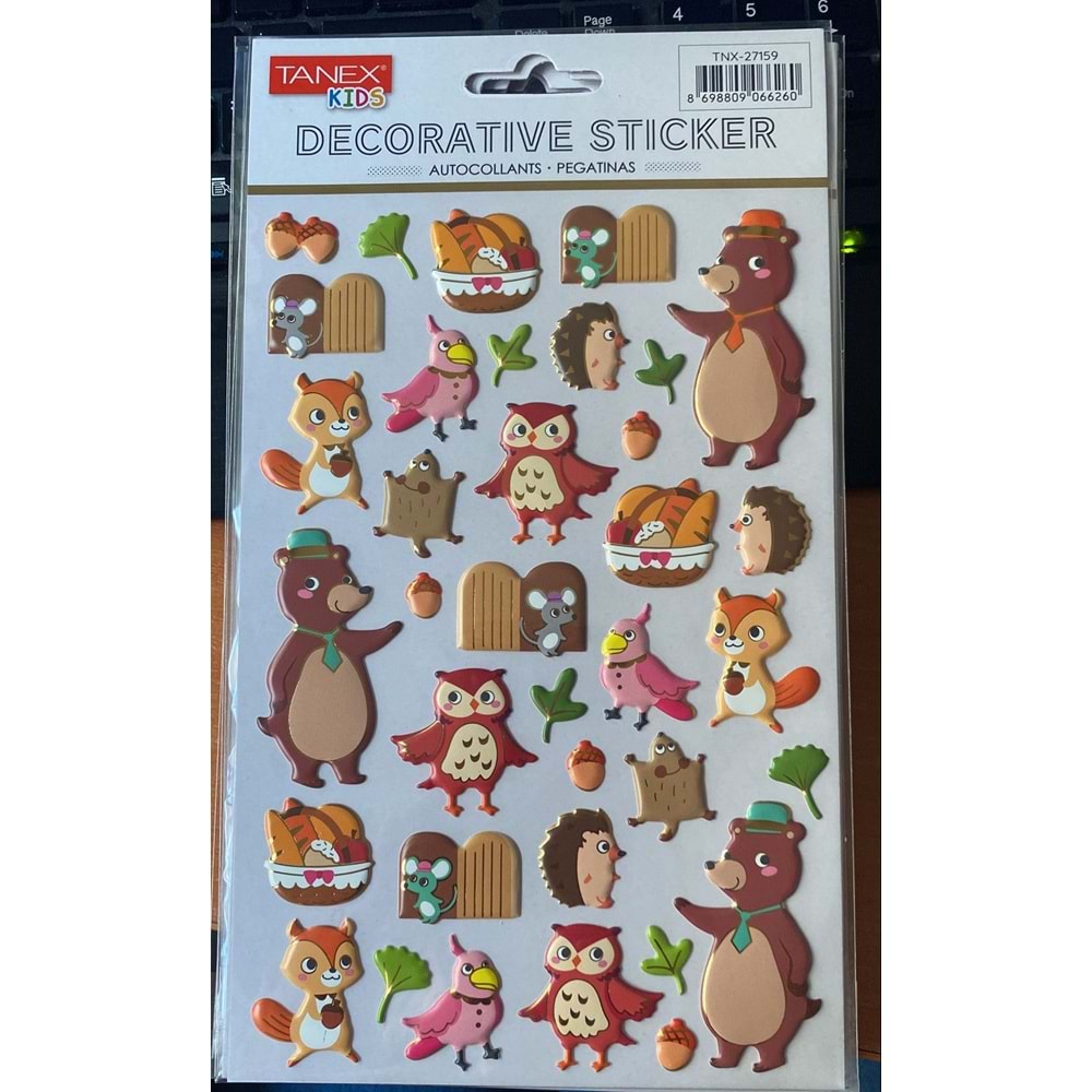 TANEX | TNX-27159 PUFFY MUTLU ORMAN HAYVANLARI SERİSİ