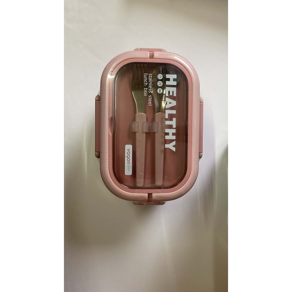 VAGONLIFE | 1330 ml. PASLANMAZ ÇELİK LUNCHBOX VGN6715 - PEMBE