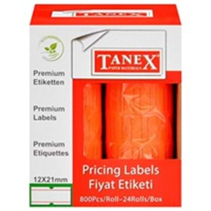 TANEX | FİYAT ETİKET FOSFORLU KIRMIZI