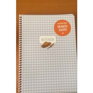 KESKİNCOLOR | 16,50*22,5 80YP.KARELİ KARTON KP. SPR. PÖTİKARE DEFTER - 386641-99