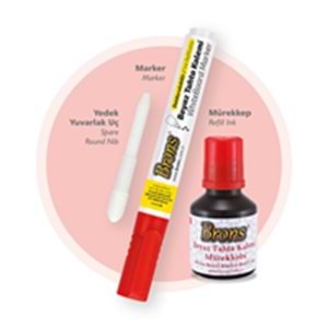 BRONS | TAHTA KALEMİ + MÜREKKEP SETİ KIRMIZI - BR-9552