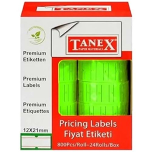TANEX | FİYAT ETİKET FOSFORLU YEŞİL
