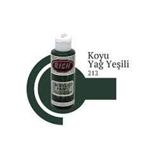 RİCH | AKRİLİK BOYA 120 cc 212 KOYU YAĞ YEŞİLİ