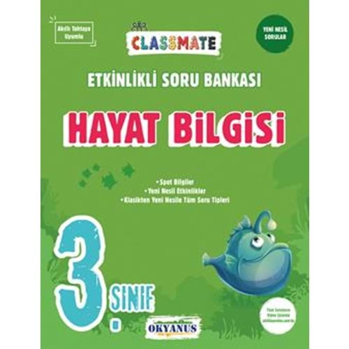 OKYANUS | 3. SINIF CLASSMATE HAYAT BİLGİSİ ETKİNLİKLİ SORU BANKASI- 2022